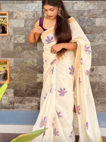 Onam Special Linen Saree SA826-2045