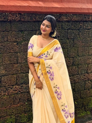 Onam Special Linen Saree SA826-2043