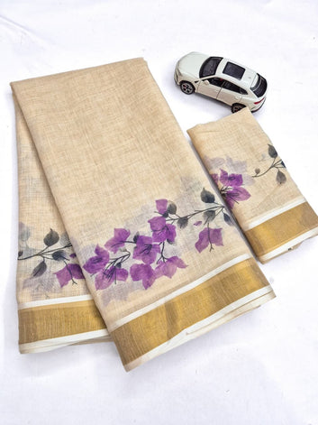 Onam Special Linen Saree SA826-2043