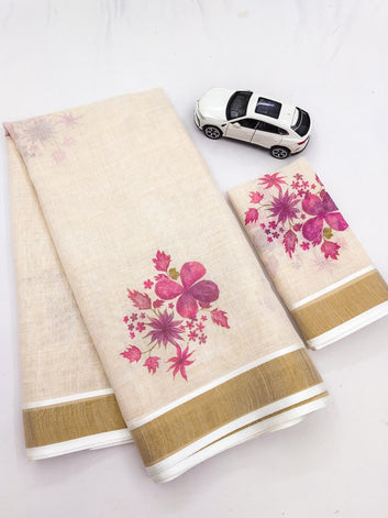 Onam Special Linen Saree SA826-2047