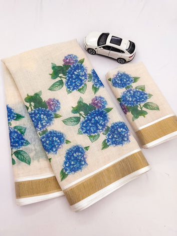 Onam Special Linen Saree SA826-2046