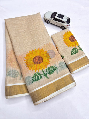 Onam Special Linen Saree SA826-2042