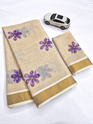 Onam Special Linen Saree SA826-2045