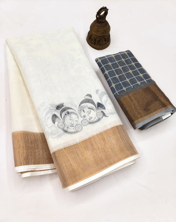 Onam Special Linen Saree SA826-2052