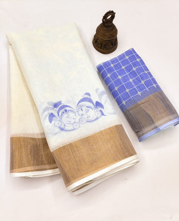 Onam Special Linen Saree SA826-2051