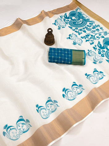 Onam Special Linen Saree SA826-2050