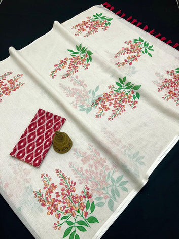 Onam Special Linen Saree | Elegant Traditional Saree for Festive Wear SA826-2032