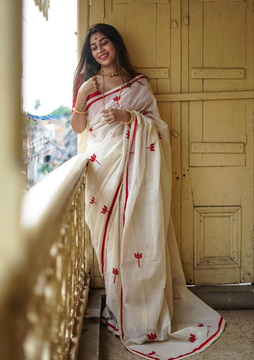 Durga Puja Special Linen Saree SA826-2083
