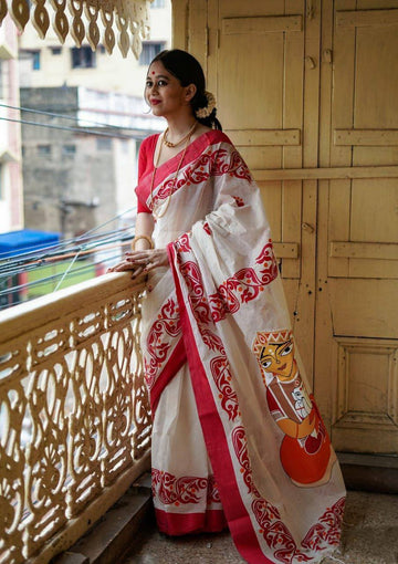 Durga Puja Special Linen Saree SA826-2079