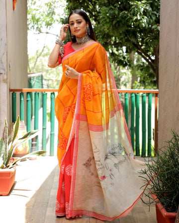 Durga Puja Special Linen Saree SA826-2067