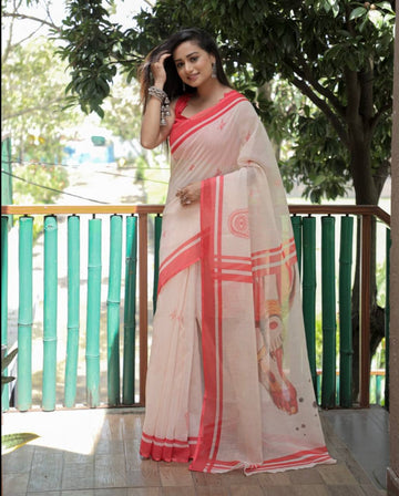 Durga Puja Special Linen Saree SA826-2070
