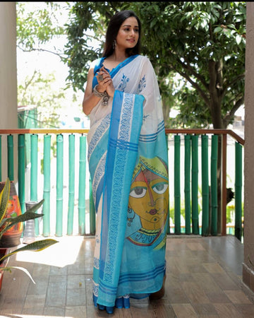Durga Puja Special Linen Saree SA826-2076