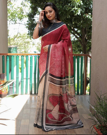 Durga Puja Special Linen Saree SA826-2075