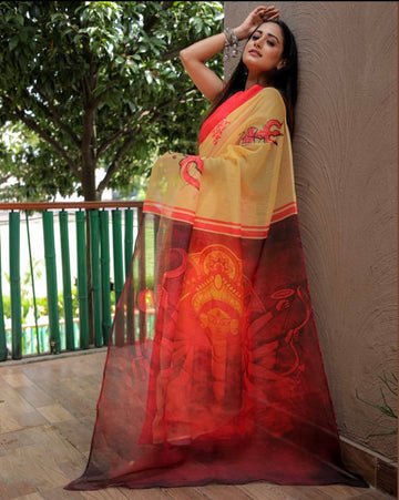 Durga Puja Special Linen Saree SA826-2074