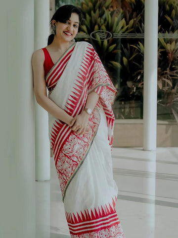 Durga Puja Special Linen Saree SA826-2144