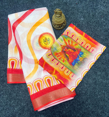 Durga Puja Special Linen Saree SA826-2130
