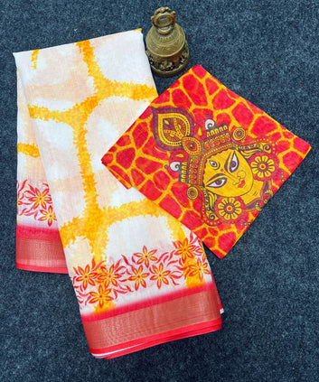 Durga Puja Special Linen Saree SA826-2132