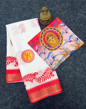 Durga Puja Special Linen Saree SA826-2134