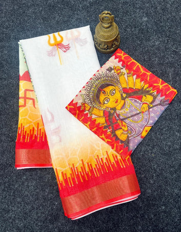 Durga Puja Special Linen Saree SA826-2135
