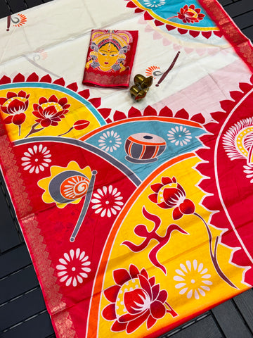 Durga Puja Special Pure Tussar Silk Saree SA826-2161
