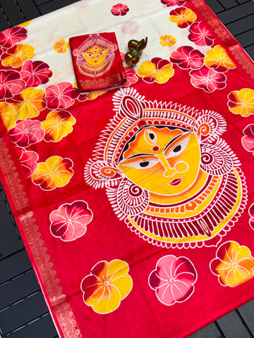 Durga Puja Special Pure Tussar Silk Saree SA826-2162
