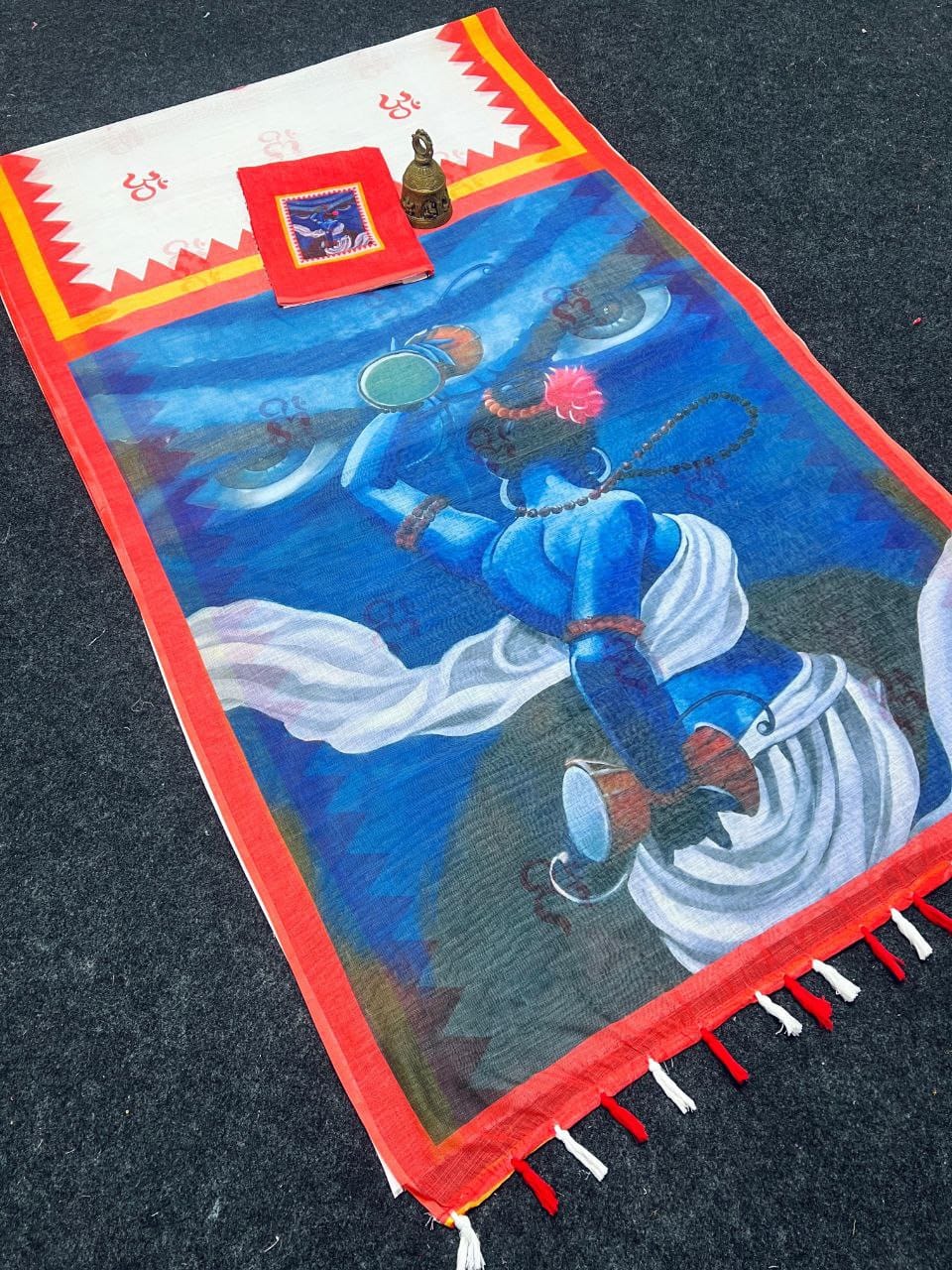 Red Devi – Durga Puja Special LinenSaree with Digital Print SA825-997