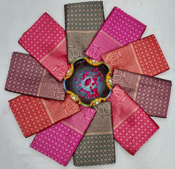 Soft Shine Bright in Silk & Jacquard Saree SA925-1098