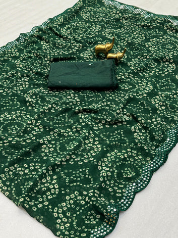 Pure Soft Lightweight Georgette Bandhani Saree SA1225-1636