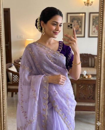 Most Selling Saree  | Pure Soft Organza Saree SA326-1898