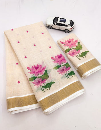 Onam Special Linen Saree SA826-2048