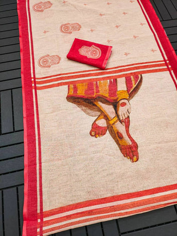 Durga Puja Special Linen Saree SA826-2182
