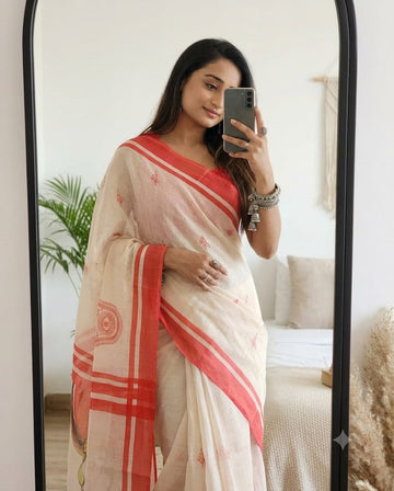 Durga Puja Special Linen Saree SA826-2182