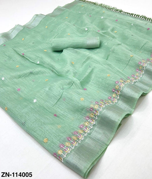 Celebrate Onam in Style – Traditional Cotton Saree with Embroidered SA825-930