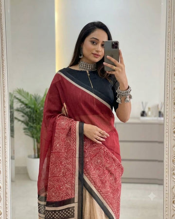 Durga Puja Special Linen Saree SA826-2184