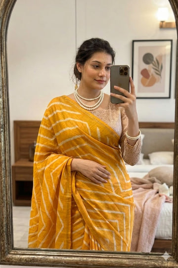 Wedding Special Saree  | Tussar Silk Leheriya Saree  SA326-1955