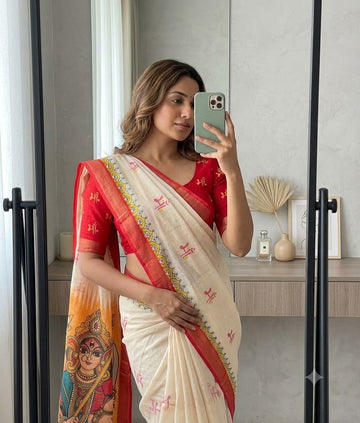 Durga Puja Special Linen Saree SA826-2190