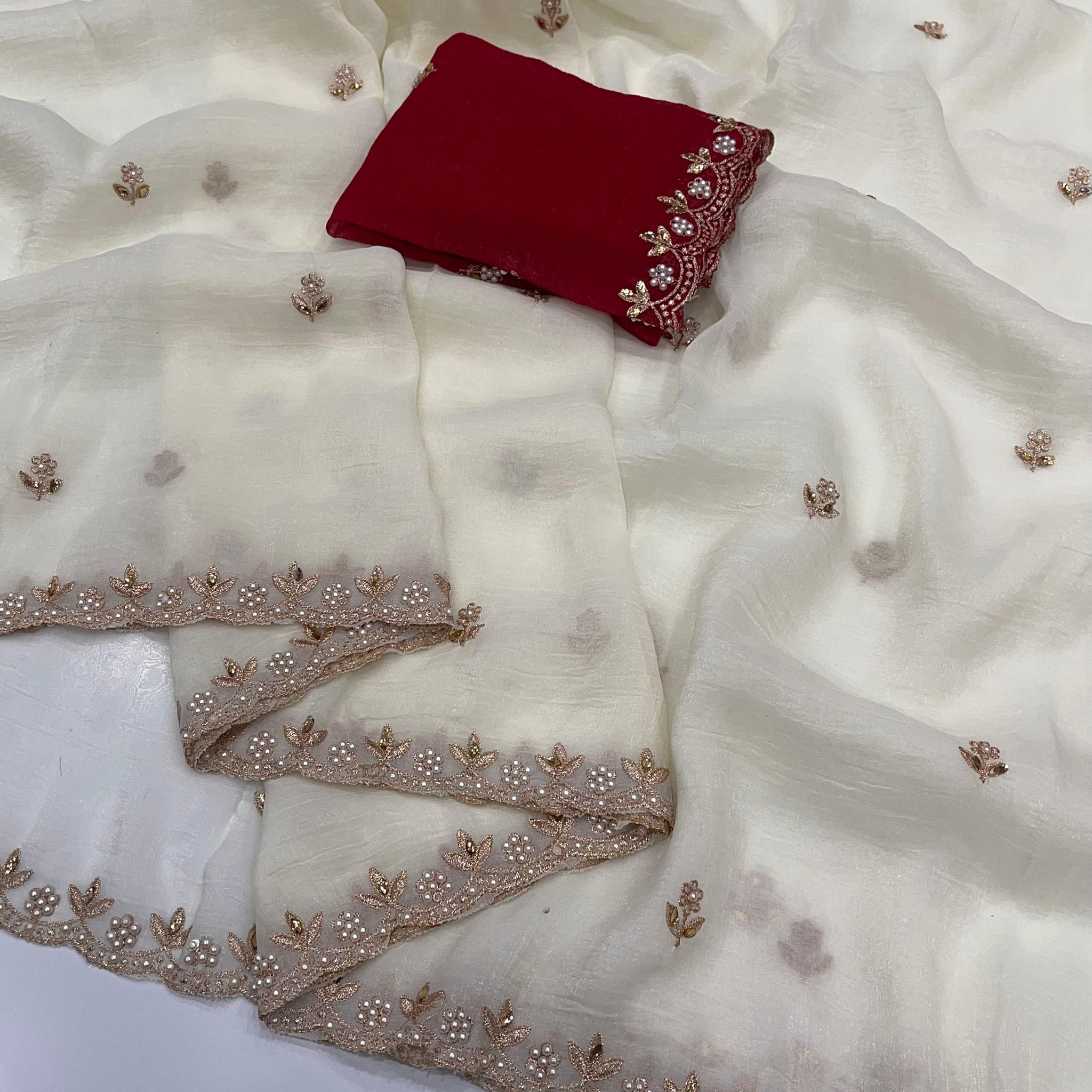 Onam Special Pure viscose Mysore crepe silk with jacquard butti SA825-961