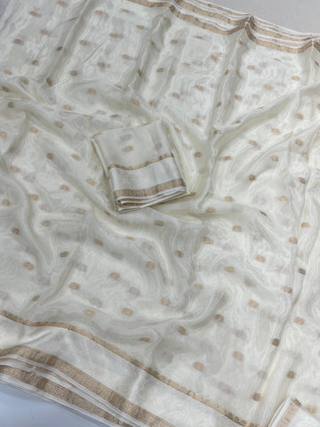 Onam Special Pure viscose Mysore crepe silk with jacquard butti SA825-956