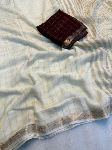 Onam Special Pure viscose Chinon with jacquard butti SA825-958