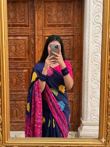 Pure Moss Bandhani Print Saree-SA1225-1588