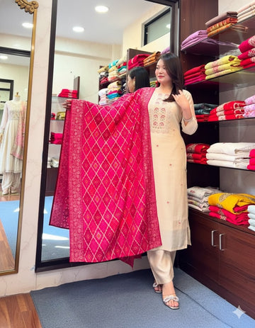 Graceful Banarasi Bandhej Suit Set | SA1225-1013