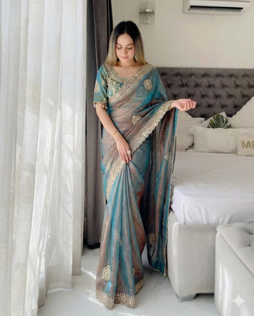 Very Soft Fendy Chiffon Two-Tone Designer Saree SA1225-1727