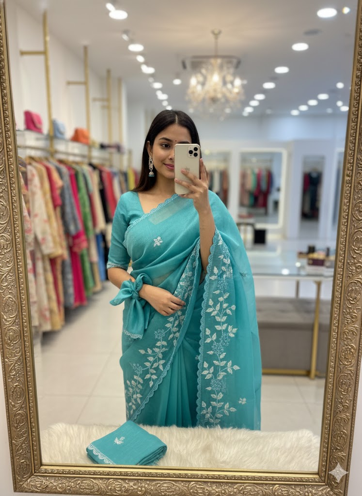 Shimmer Crush – Partywear Shimmer Georgette Saree SA1025-1338