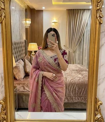 Very Soft Fendy Chiffon Two-Tone Designer Saree SA1225-1726