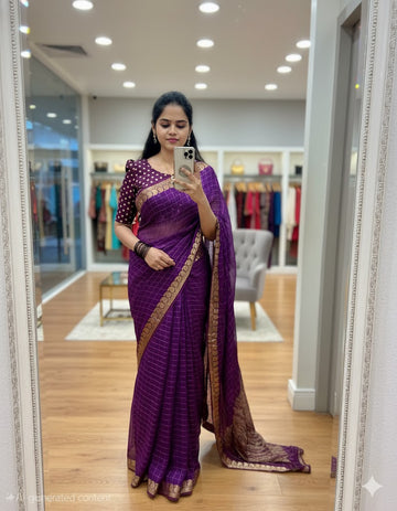 Pure Viscose Georgette Saree with Matching Viscose Blous SA1025-1331