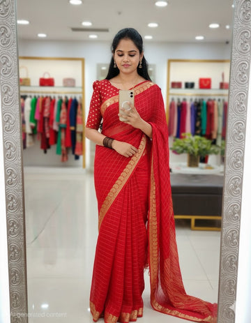 Pure Viscose Georgette Saree with Matching Viscose Blous SA1025-1330