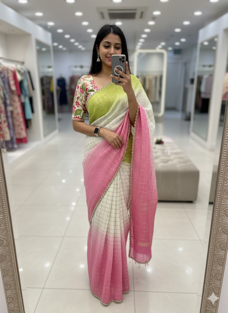 Pure Soft Zari Checks Viscose Weaving Saree SA1025-1334