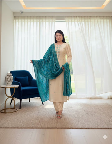 Graceful Banarasi Bandhej Suit Set | SA1225-1012