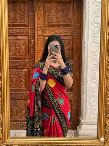 Pure Moss Bandhani Print Saree-SA1225-1590