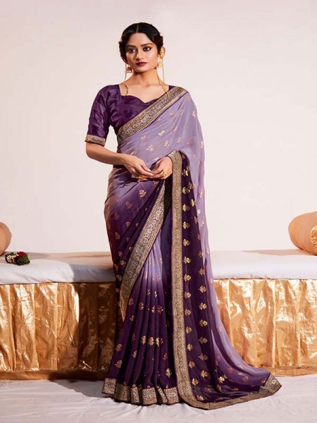 Wedding Special Pure Georgette  Heavy Weightless With Border Saree
